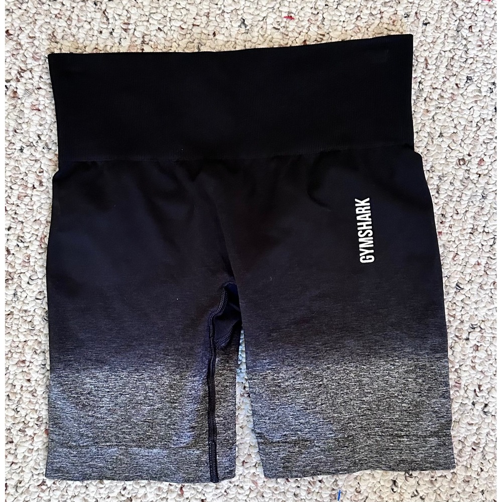 Gymshark Adapt Ombre Seamless Shorts Womens Small Black Grey Marl High Waist